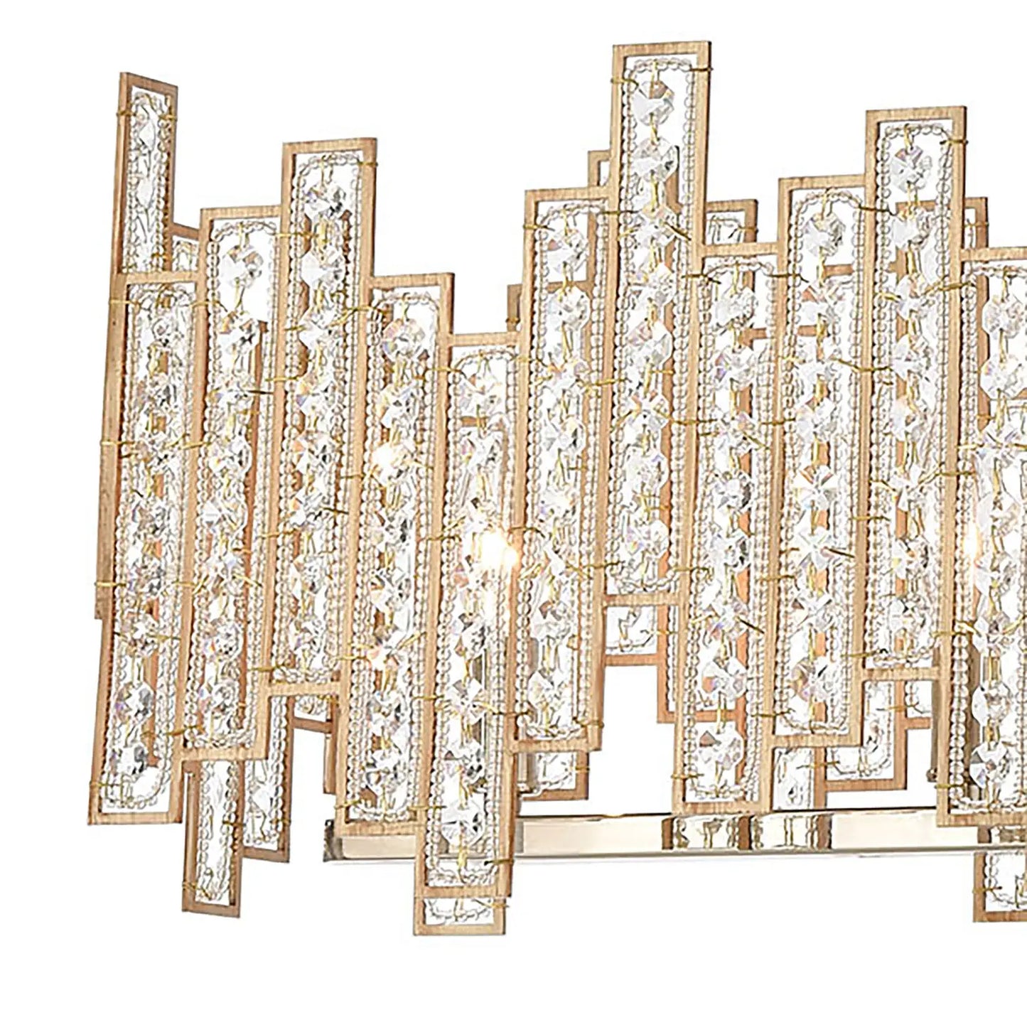 Glam Equilibrium 5-Lght Linear Chandelier Matte Gold W/Cystal