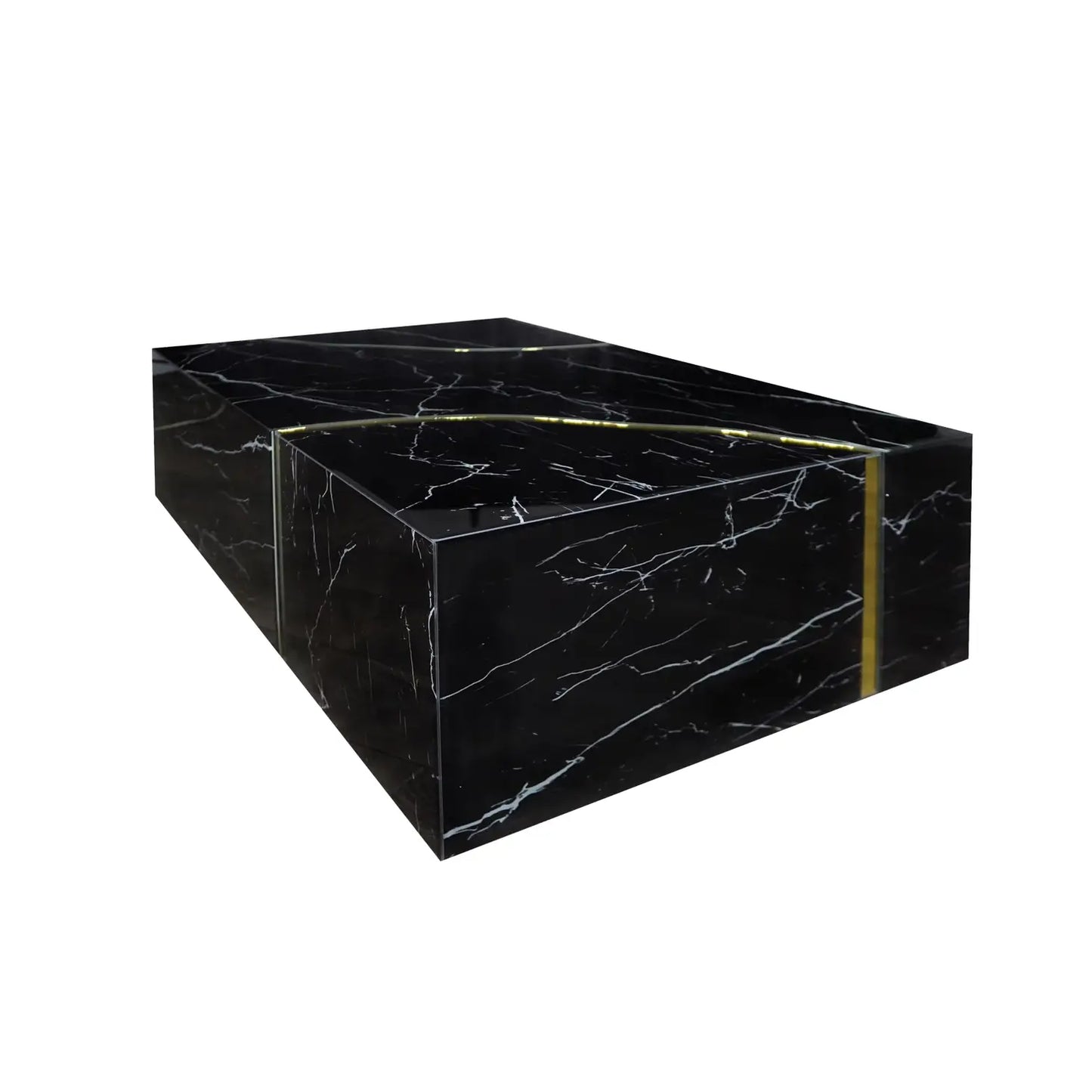 Black Coffee Table with Gold Accent