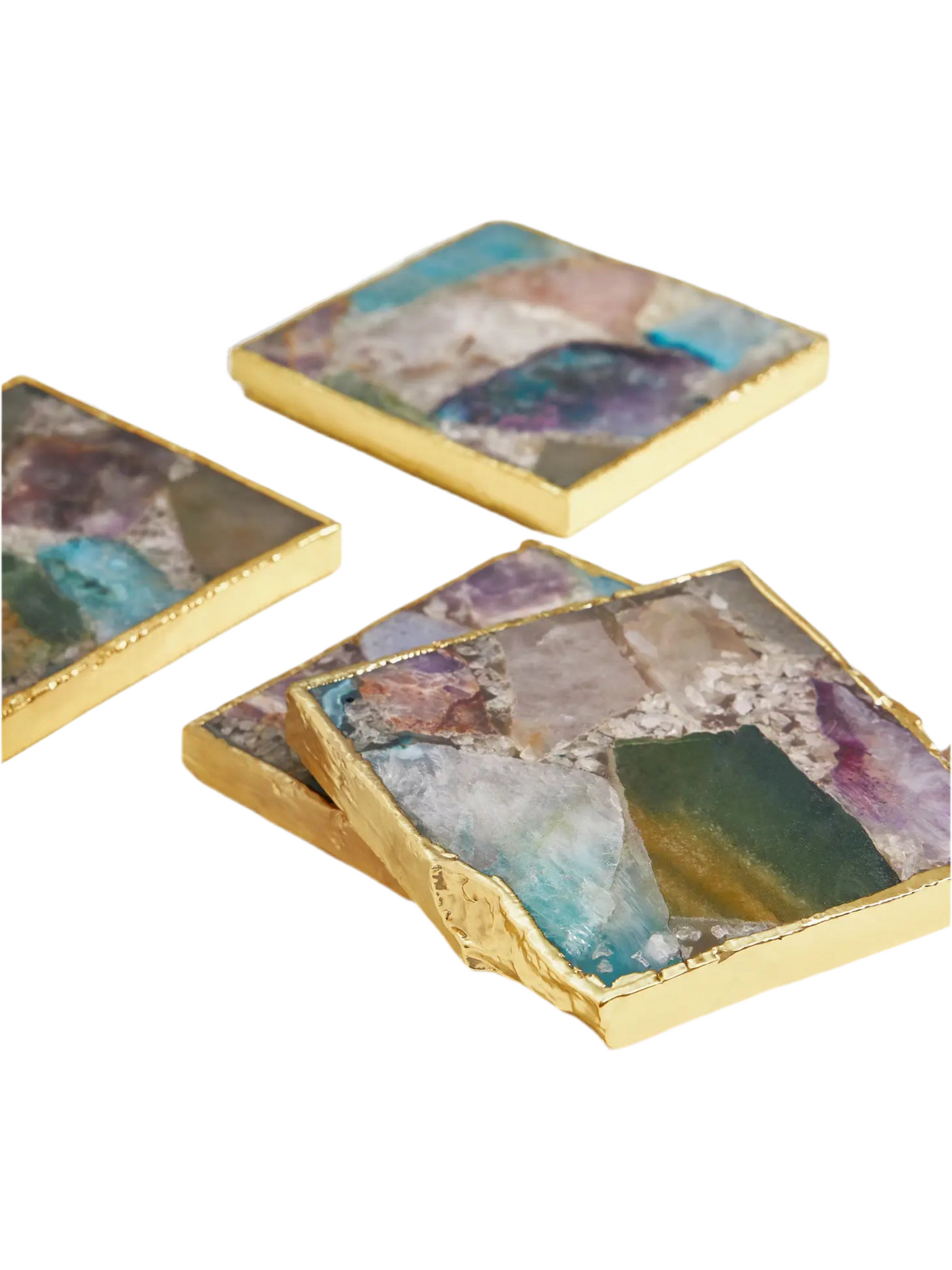 Agate Crystals Coasters, Set of 4