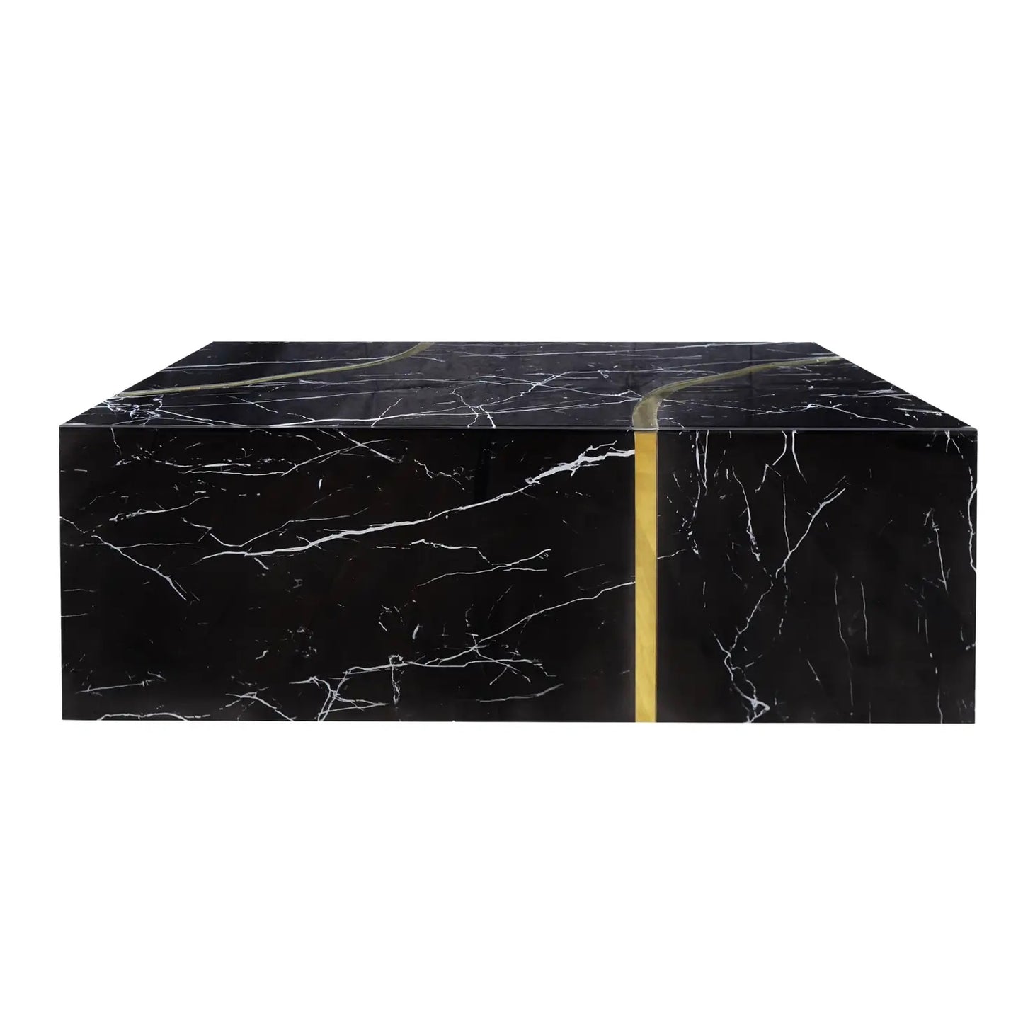 Black Coffee Table with Gold Accent