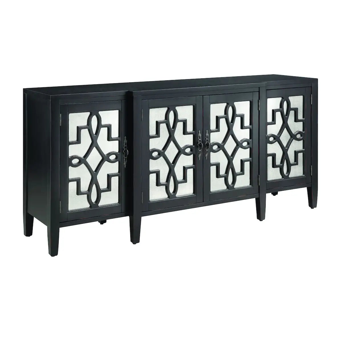 Mirrored Four Door Credenza