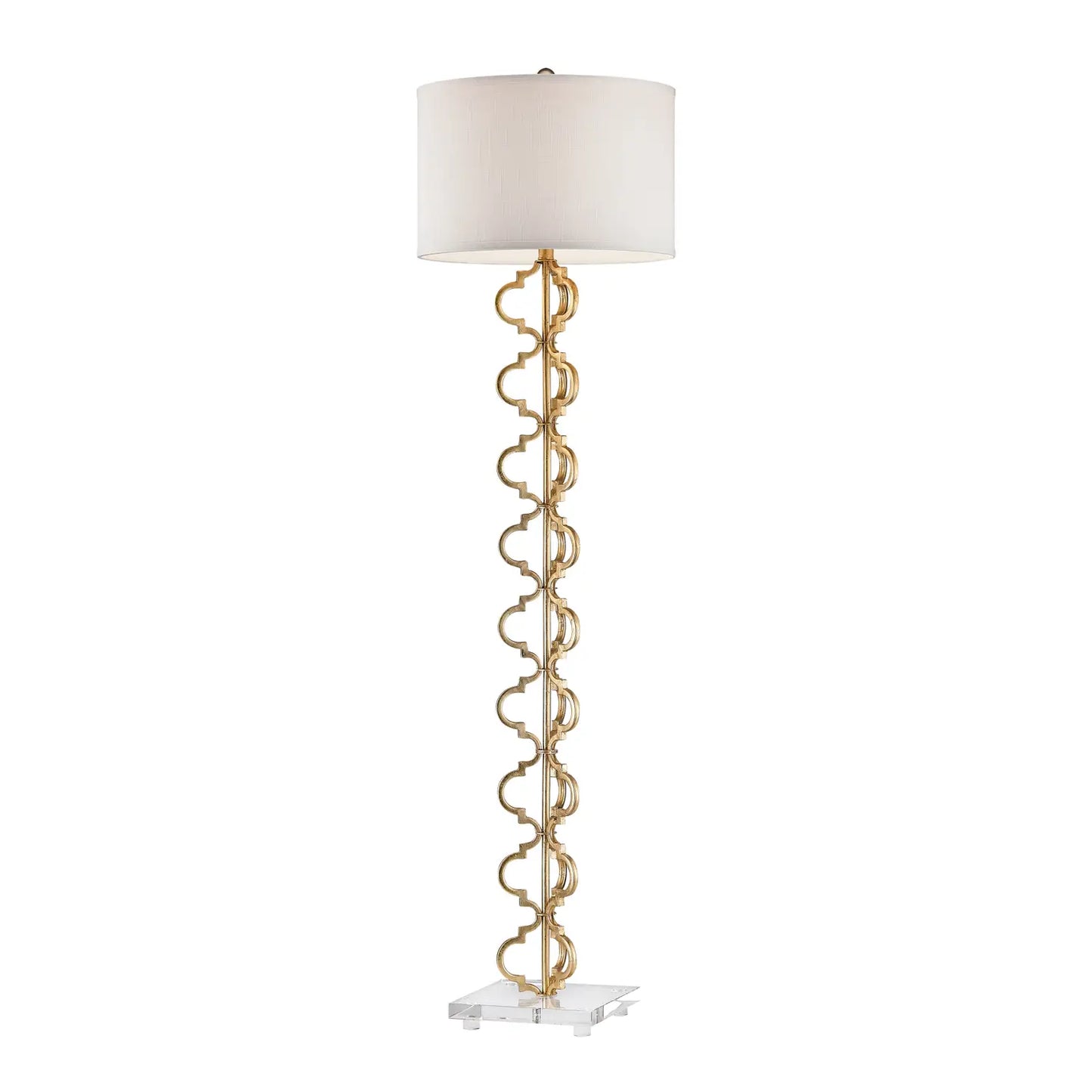 62'' Gold Leaf Quatrefoil Floor Lamp