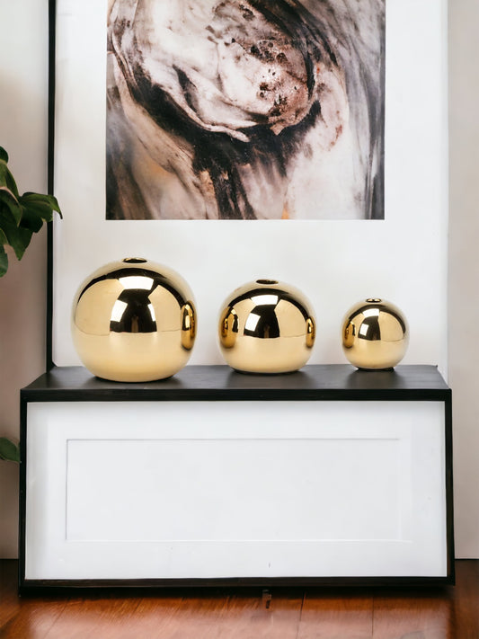 Gold Globe Vase Set of 3