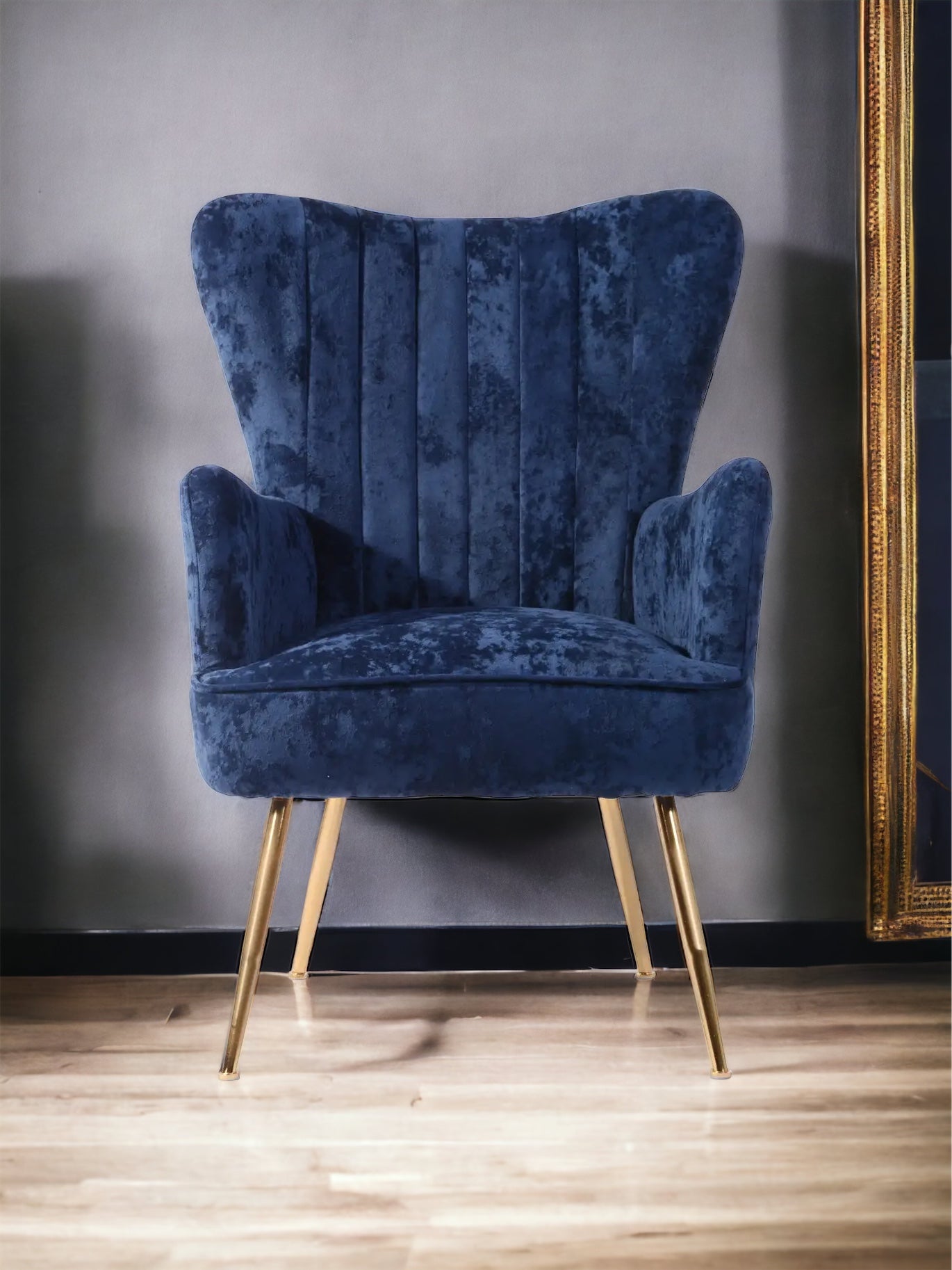 Avril Wingback Accent Velvet Armchair